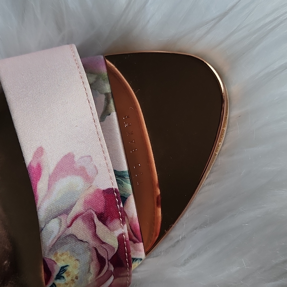 NIB Ted Baker ankle strap floral satin heels - Picture 5 of 10